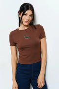 Mallard marrone t-camicia corta